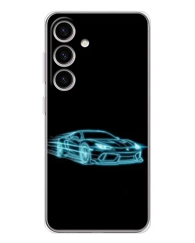Чехол для Samsung Galaxy S25 с картинкой «Неоновый контур Lamborghini»
