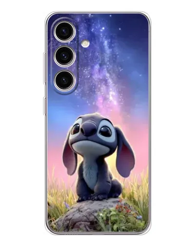 Чехол для Samsung Galaxy S25 с картинкой «Стич на рассвете»