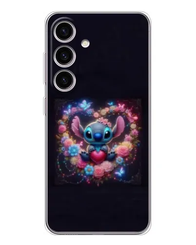 Чехол для Samsung Galaxy S25 с картинкой «Stitch в цветах»
