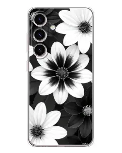 Чехол для Samsung Galaxy S25 с картинкой «Монохромные астры»