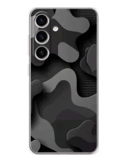 Чехол для Samsung Galaxy S25 с картинкой «Темный абстрактный камуфляж»