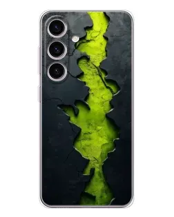 Чехол для Samsung Galaxy S25 с картинкой «Салатовый разлом скалы»