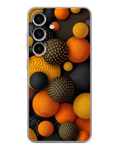 Чехол для Samsung Galaxy S25 с картинкой «Объемные оранжевые сферы» Чехол для Samsung Galaxy S25 с картинкой «Объемные оранжевые сферы»