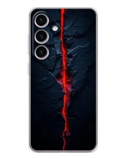 Чехол для Samsung Galaxy S25 с картинкой «Kрасная лавовая трещина»