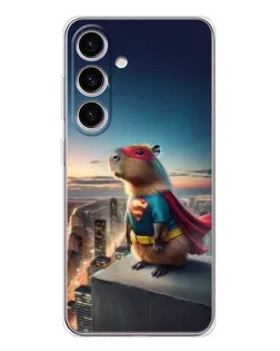 Чехол для Samsung Galaxy S25 с картинкой «Капи-мен супергерой»