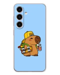 Чехол для Samsung Galaxy S25 с картинкой «Капибара на скейте»