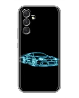 Чехол для Samsung Galaxy S26 Edge с картинкой «Неоновый контур Lamborghini»