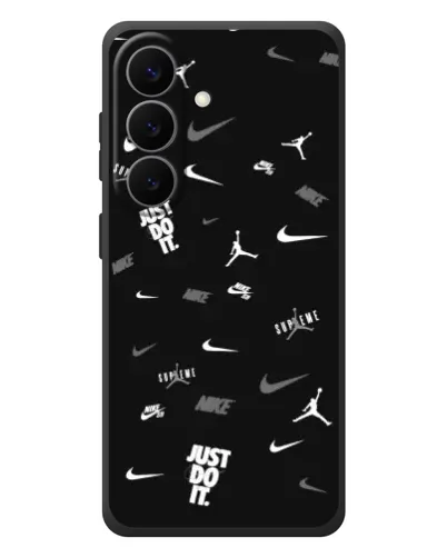 Чехол для Samsung Galaxy S26 Plus с картинкой «Nike Black Pattern»