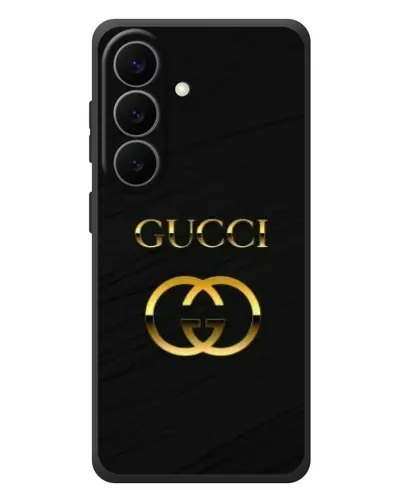 Чехол для Samsung Galaxy S26 Plus с картинкой «Золотой логотип Gucci»