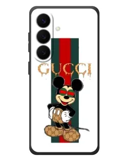 Чехол для Samsung Galaxy S26 Plus с картинкой «Микки Маус Gucci — полосы»