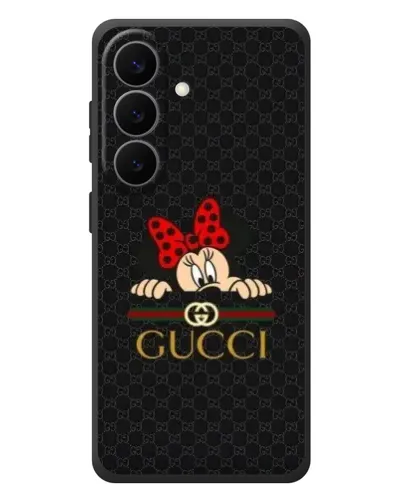 Чехол для Samsung Galaxy S26 Plus с картинкой «Минни Маус Gucci — черный»