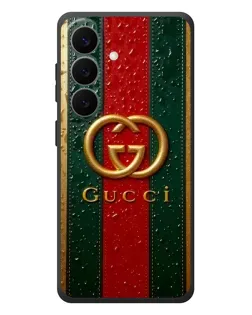 Чехол для Samsung Galaxy S26 Plus с картинкой «Gucci — фирменная полоса и золото»