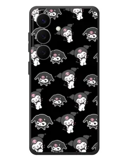 Чехол для Samsung Galaxy S26 Plus с картинкой «Черный паттерн Kuromi»