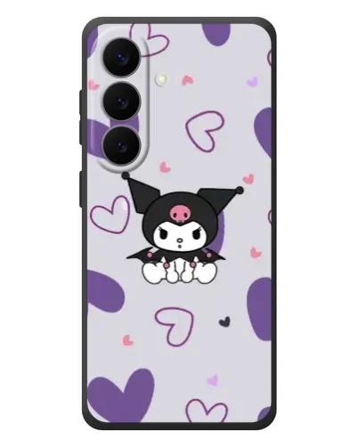 Чехол для Samsung Galaxy S26 Plus с картинкой «Kuromi и лавандовые сердца»