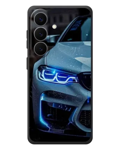 Чехол для Samsung Galaxy S26 Plus с картинкой «Взгляд BMW с синими фарами»
