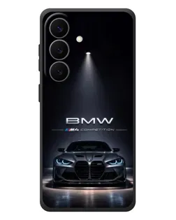 Чехол для Samsung Galaxy S26 Plus с картинкой «BMW сквозь ночной город»