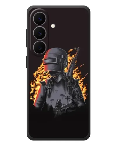 Чехол для Samsung Galaxy S26 Plus с картинкой «PUBG — огненный силуэт»