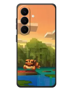 Чехол для Samsung Galaxy S26 Plus с картинкой «Майнкрафт закат солнца»