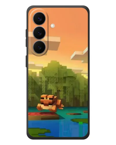 Чехол для Samsung Galaxy S26 Plus с картинкой «Майнкрафт закат солнца»