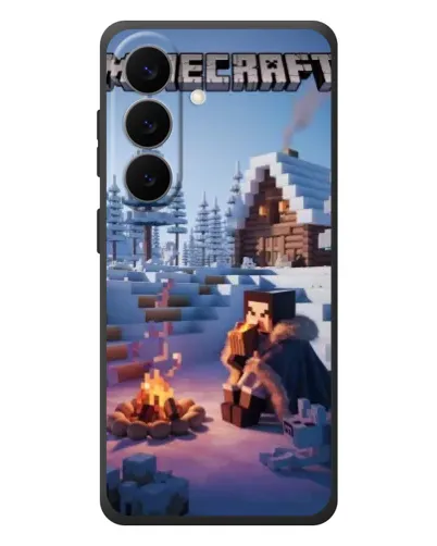 Чехол для Samsung Galaxy S26 Plus с картинкой «Зимний Minecraft»
