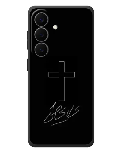 Чехол для Samsung Galaxy S26 Plus с картинкой «Графический крест Jesus» Чехол для Samsung Galaxy S26 Plus с картинкой «Графический крест Jesus»