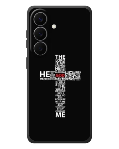 Чехол для Samsung Galaxy S26 Plus с картинкой «Текстовый крест» Чехол для Samsung Galaxy S26 Plus с картинкой «Текстовый крест»