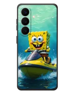 Чехол для Samsung Galaxy S26 Plus с картинкой «Спанч Боб на гидроцикле»