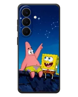 Чехол для Samsung Galaxy S26 Plus с картинкой «Губка Боб и Патрик ночью»
