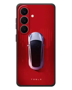 Чехол для Samsung Galaxy S26 Plus с картинкой «Tesla Top View»