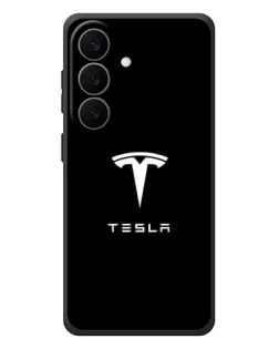 Чехол для Samsung Galaxy S26 Plus с картинкой «Tesla White Logo»