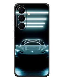 Чехол для Samsung Galaxy S26 Plus с картинкой «Tesla в неоне»