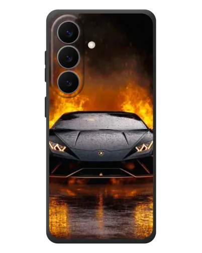 Чехол для Samsung Galaxy S26 Plus с картинкой «Lamborghini в огне»