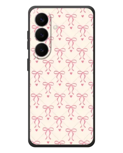 Чехол для Samsung Galaxy S26 Plus с картинкой «Розовые бантики Coquette»