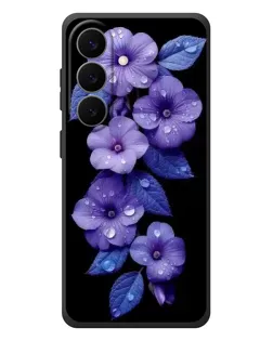 Чехол для Samsung Galaxy S26 Plus с картинкой «Фиолетовые цветы с росою»