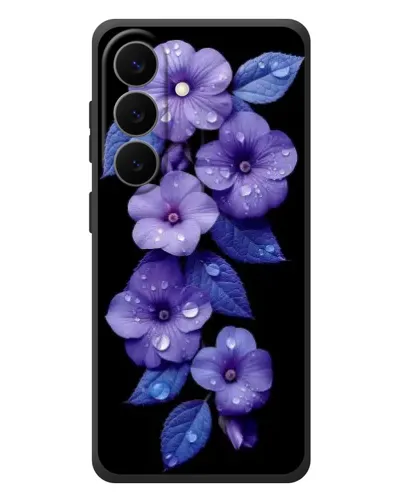 Чехол для Samsung Galaxy S26 Plus с картинкой «Фиолетовые цветы с росою»