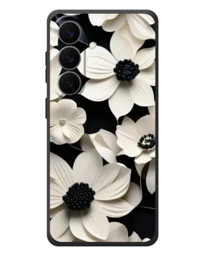 Чехол для Samsung Galaxy S26 Plus с картинкой «Объемные белые цветы»