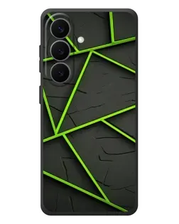 Чехол для Samsung Galaxy S26 Plus с картинкой «Зеленые геометрические линии»
