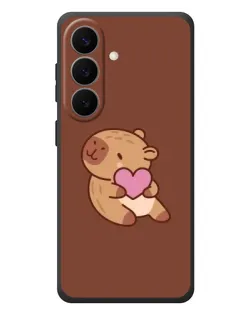 Чехол для Samsung Galaxy S26 Plus с картинкой «Капибара с сердцем»