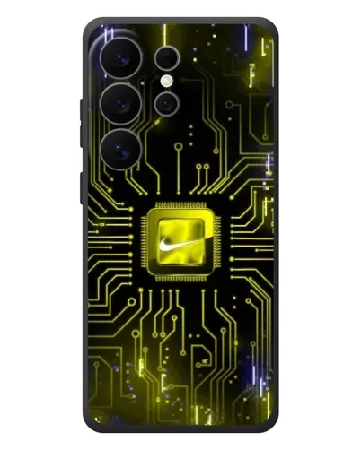 Чехол для Samsung Galaxy S26 Ultra с картинкой «Nike — золотая искра»