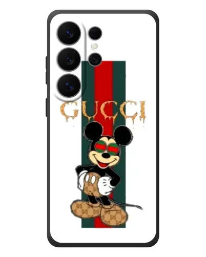 Чехол для Samsung Galaxy S26 Ultra с картинкой «Микки Маус Gucci — полосы»