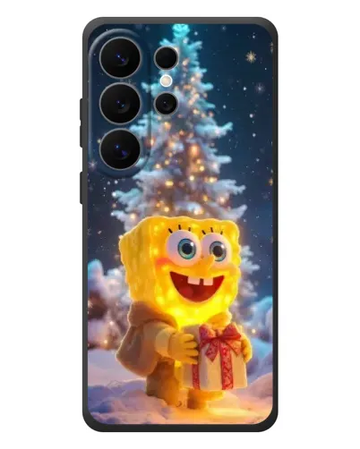 Чехол для Samsung Galaxy S26 Ultra с картинкой «Рождественский Спанч Боб»
