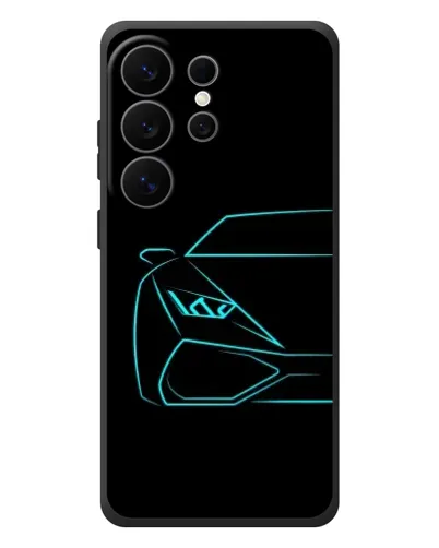Чехол для Samsung Galaxy S26 Ultra с картинкой «Голубой силуэт Lamborghini»