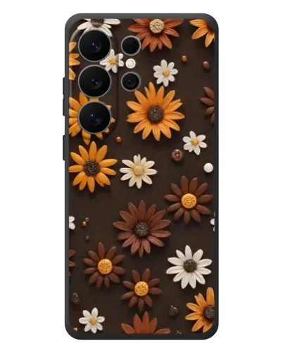 Чехол для Samsung Galaxy S26 Ultra с картинкой «Узор из маленьких подсолнухов»