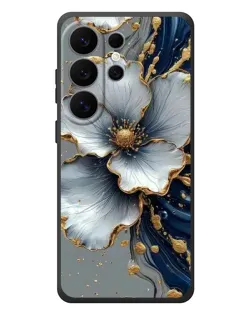 Чехол для Samsung Galaxy S26 Ultra с картинкой «Белый цветок и золотой флюид» Чехол для Samsung Galaxy S26 Ultra с картинкой «Белый цветок и золотой флюид»