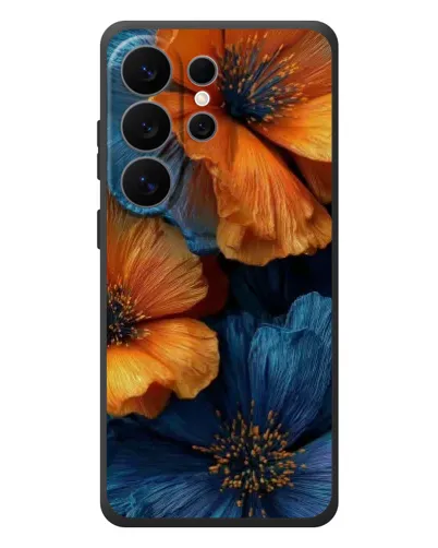 Чехол для Samsung Galaxy S26 Ultra с картинкой «Яркая сине-оранжевая флора» Чехол для Samsung Galaxy S26 Ultra с картинкой «Яркая сине-оранжевая флора»