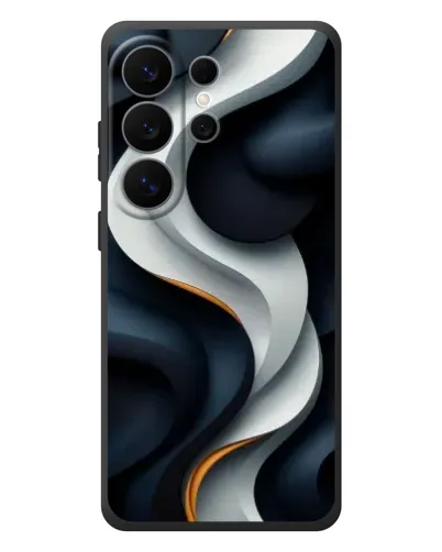 Чехол для Samsung Galaxy S26 Ultra с картинкой «Объемные черно-белые ленты»