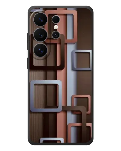 Чехол для Samsung Galaxy S26 Ultra с картинкой «Коричневые объемные квадраты»
