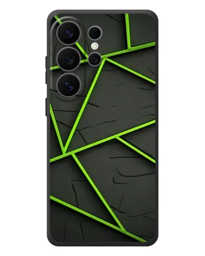 Чехол для Samsung Galaxy S26 Ultra с картинкой «Зеленые геометрические линии»