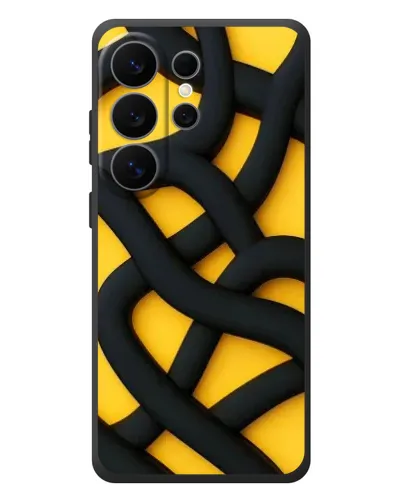 Чехол для Samsung Galaxy S26 Ultra с картинкой «Черное желтое переплетение»