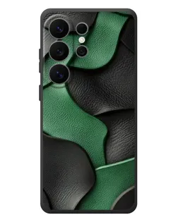 Чехол для Samsung Galaxy S26 Ultra с картинкой «Зеленые кожаные волны»